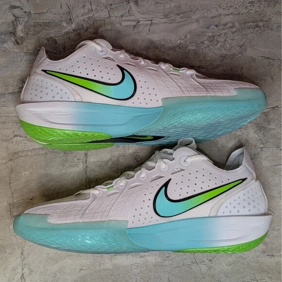 Nike Air Zoom GT Cut 3 Men's Size 13 White Bleached Turquoise Shoes DV2913-107